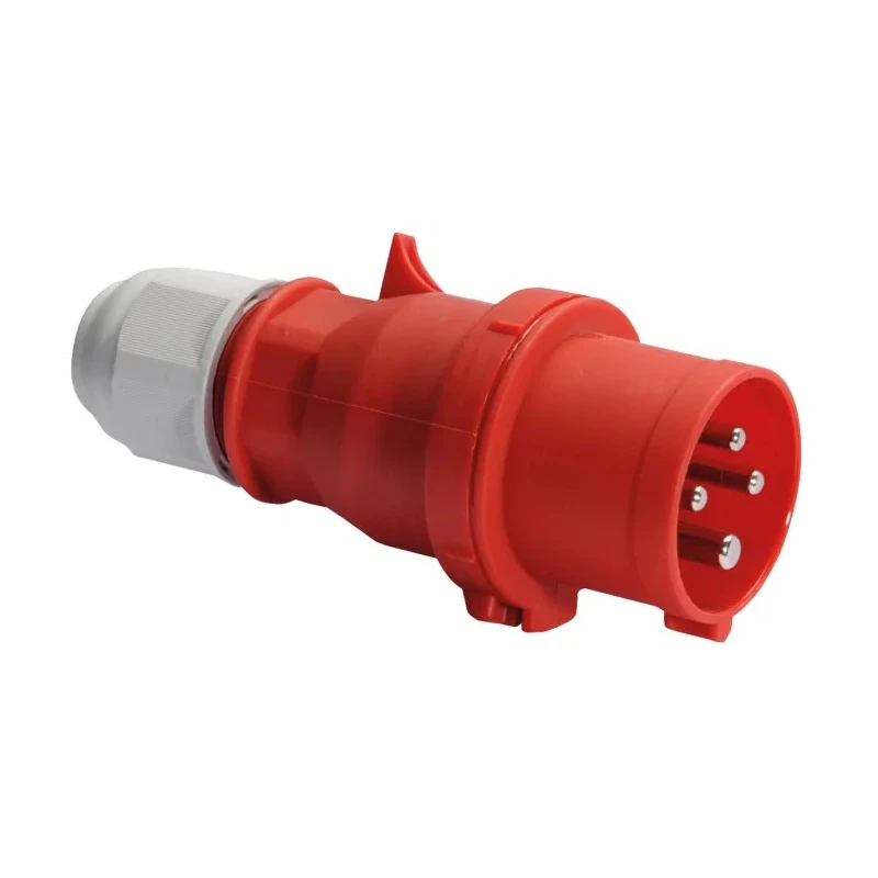 Bals Red Cable Mount 3P+PE Straight Industrial Power Connector 16A 415V IP44 