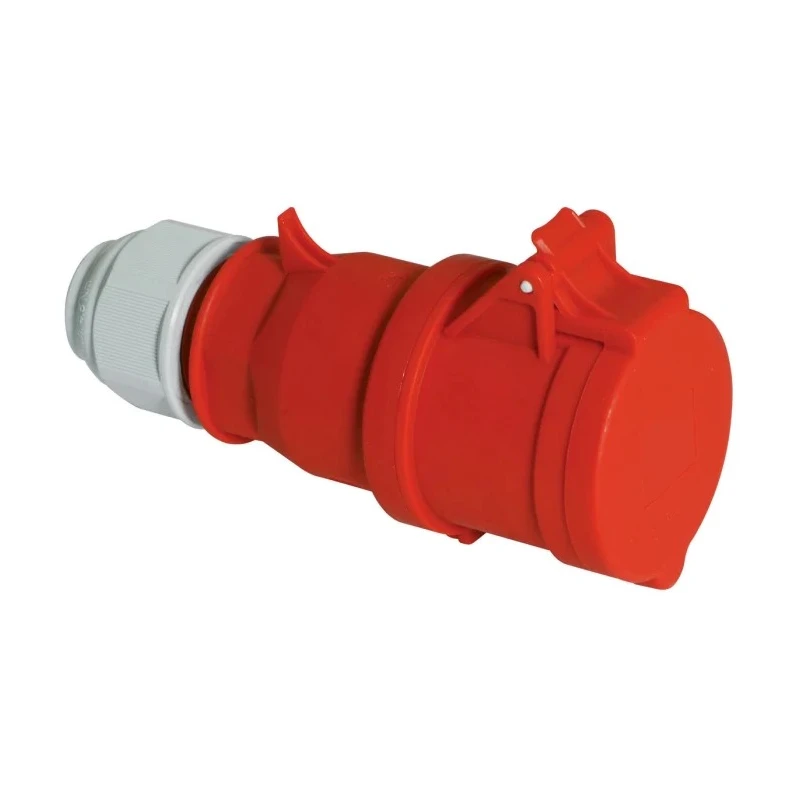 Bals Industrial Power Connector Cable Mount 3P+PE 16A 415V IP44 Red Polyamide Spring Terminal 