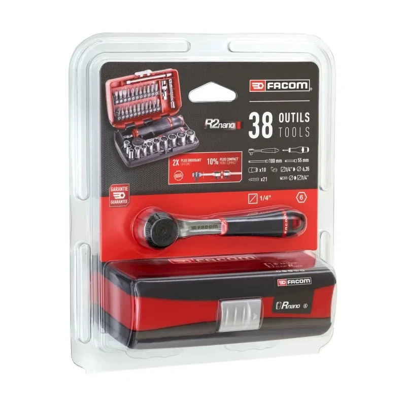 Facom 38-Piece 1/4 in 6 Point Bit Hexagon Socket Set R2NANOPB