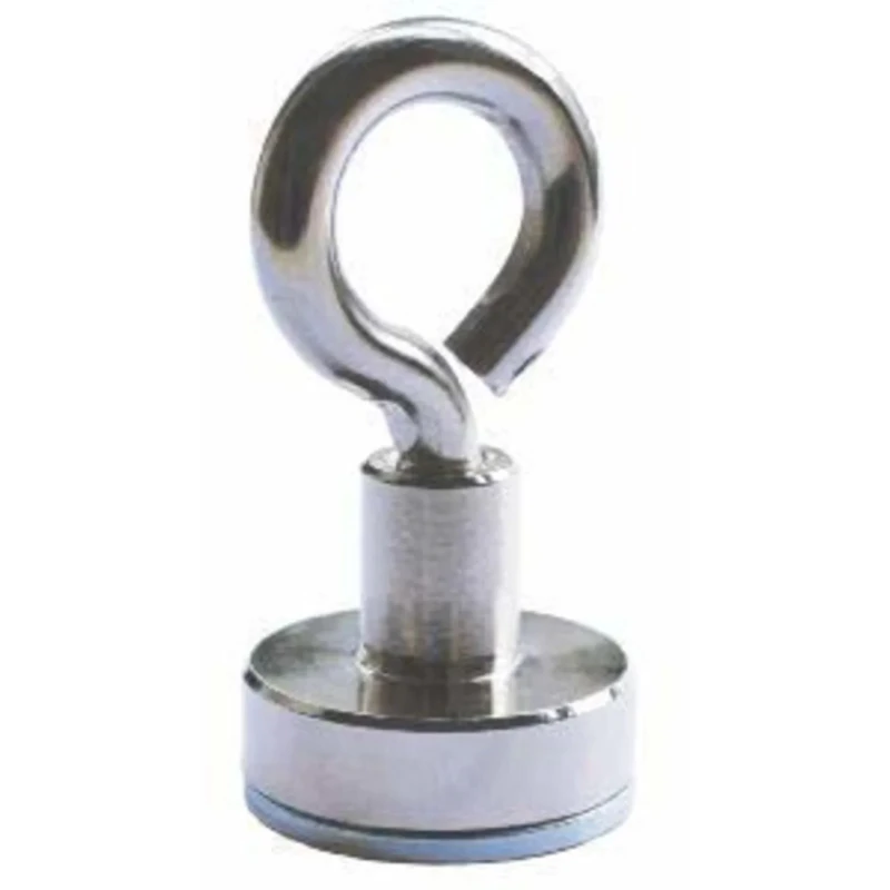 Eclipse Neodymium Shallow Pot Magnet 49 mm Length 25 mm Width 7 mm Thickness with Hook Attachment E1043/NEO