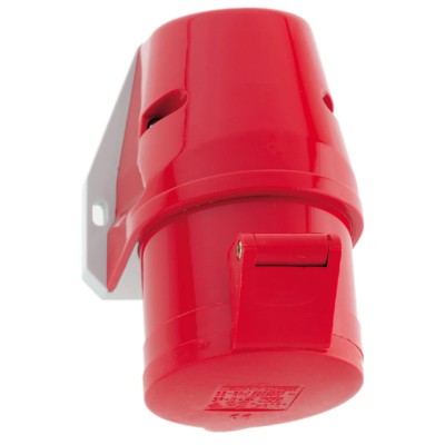 Bals Wall Mount Industrial Power Connector 16A 415V IP44 Red, 3P+PE IP44