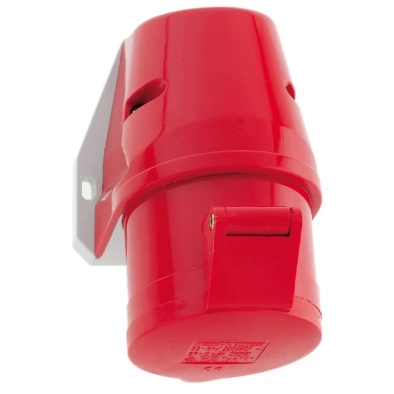 Bals Wall Mount Industrial Power Connector 16A 415V IP44 Red, 3P+PE IP44