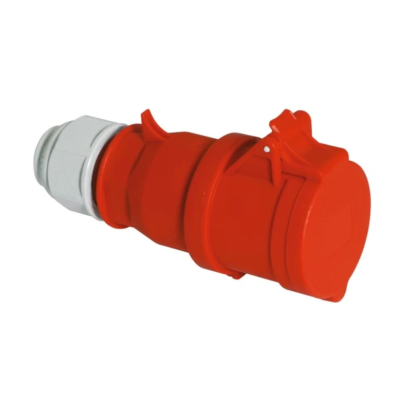 Bals Industrial Power Connector 3P+N+PE 16A 415V IP44 Red Cable Mount with Spring Terminal Housing 
