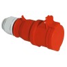 Bals Industrial Power Connector 3P+N+PE 16A 415V IP44 Red Cable Mount with Spring Terminal Housing
