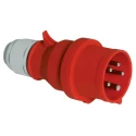 Bals Red Cable Mount 3P+N+PE Straight Industrial Power Connector, 16A, 415V IP44 