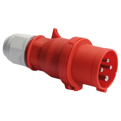 Bals Red Industrial Power Connector Cable Mount 3P+PE 32A 415V IP44 Straight Quick Connect IP44 