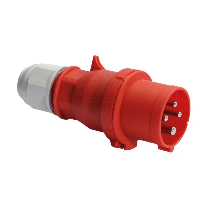 Bals Red Industrial Power Connector Cable Mount 3P+PE 32A 415V IP44 Straight Quick Connect IP44 