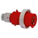 Bals IP67 Red Cable Mount 3P+N+PE Straight Industrial Power Connector, 16A, 415V IP67