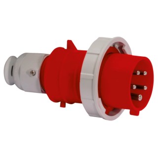 Bals IP67 Red Cable Mount 3P+N+PE Straight Industrial Power Connector, 16A, 415V IP67