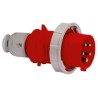 Bals IP67 Red Cable Mount 3P+N+PE Straight Industrial Power Connector, 16A, 415V IP67