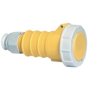 Bals Industrial Power Connector, Rated At 32A, 110V, IP67 Yellow Cable Mount, Spring Terminal, Polyamide Material, Model IP67