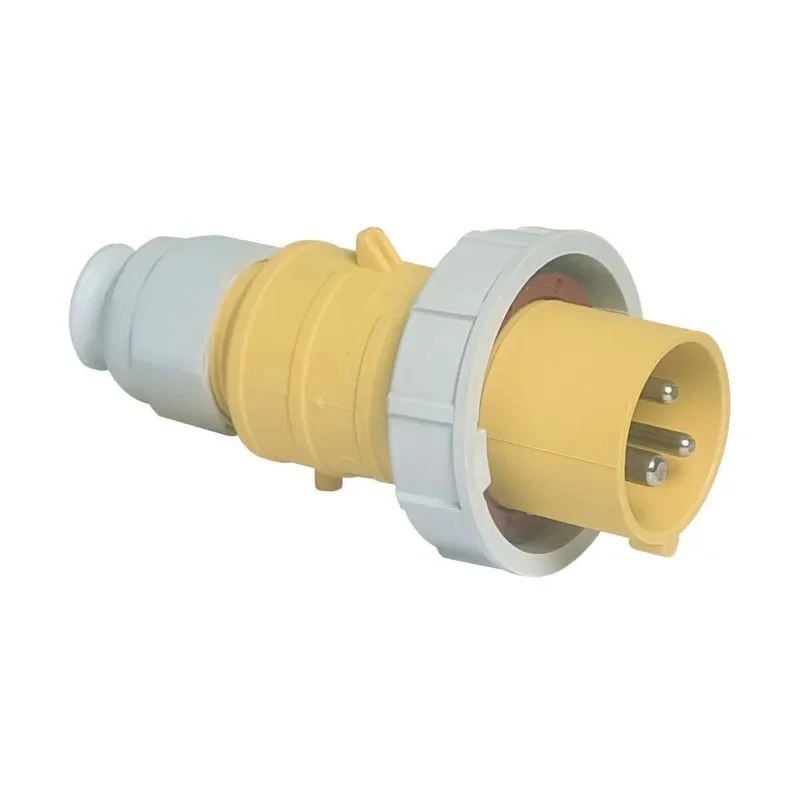 Bals IP67 Yellow Cable Mount 2P+PE Straight Industrial Power Connector 32A 110V IP67 