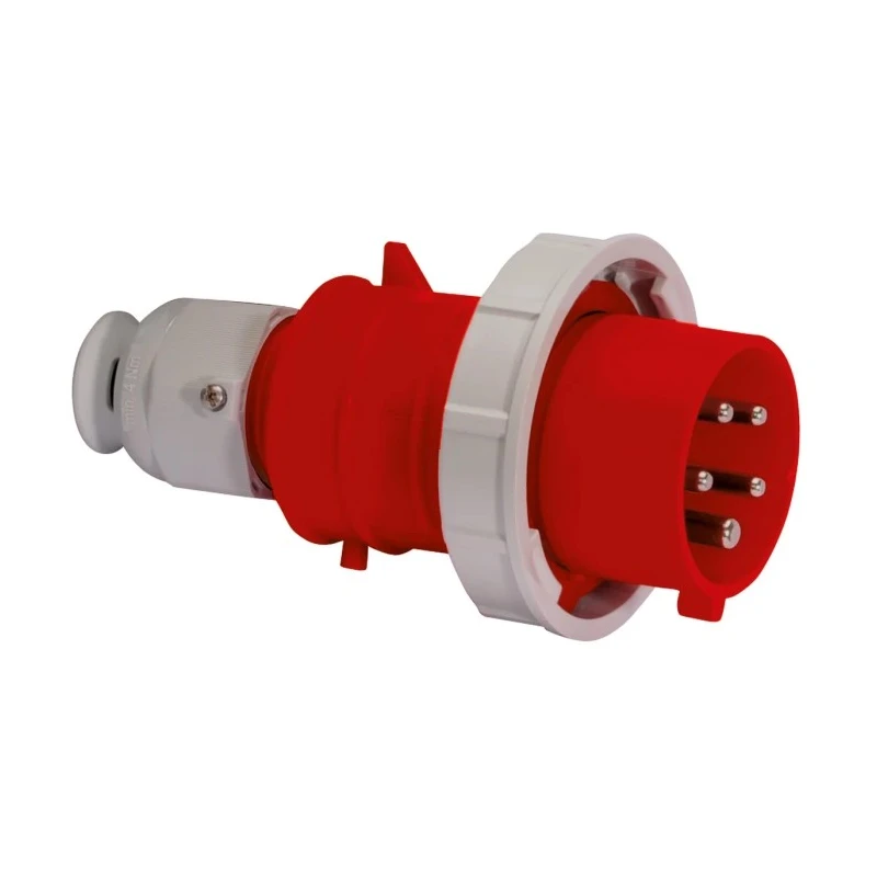 Bals IP67 Red Cable Mount 3P+N+PE Straight Industrial Power Connector 32A 415V IP67 