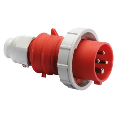 Bals Industrial Power Connector IP67 Red Cable Mount 3P+PE 32A 415V Straight Quick Connect 