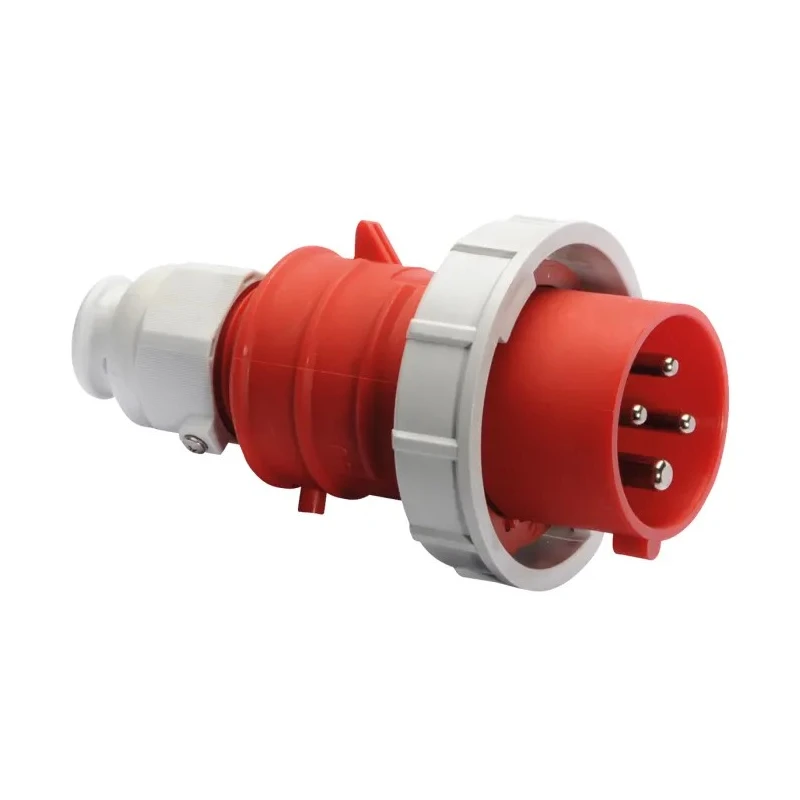 Bals Industrial Power Connector IP67 Red Cable Mount 3P+PE 32A 415V Straight Quick Connect 