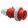 Bals Industrial Power Connector IP67 Red Cable Mount 3P+PE 32A 415V Straight Quick Connect