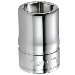 Facom 3/8 in Drive 13 mm 6 Point Square Chrome Vanadium Steel Socket 30mm Overall Length J.13H