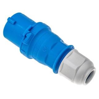Bals Industrial Power Connector Blue 2P+PE Cable Mount IP44 16A 230V IP44 