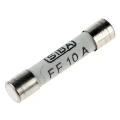 Metrix Multimeter Fuse 10A 600V Metal Flat End 6.3 mm Diameter 32 mm Length AT0095