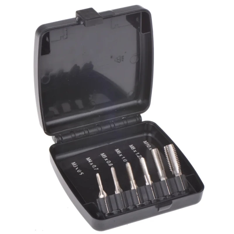 RS PRO 6 Piece Hexagon Drive Metric Standard Hand Tap Set, Thread Size M3 to M10, HSS Material 669-9394