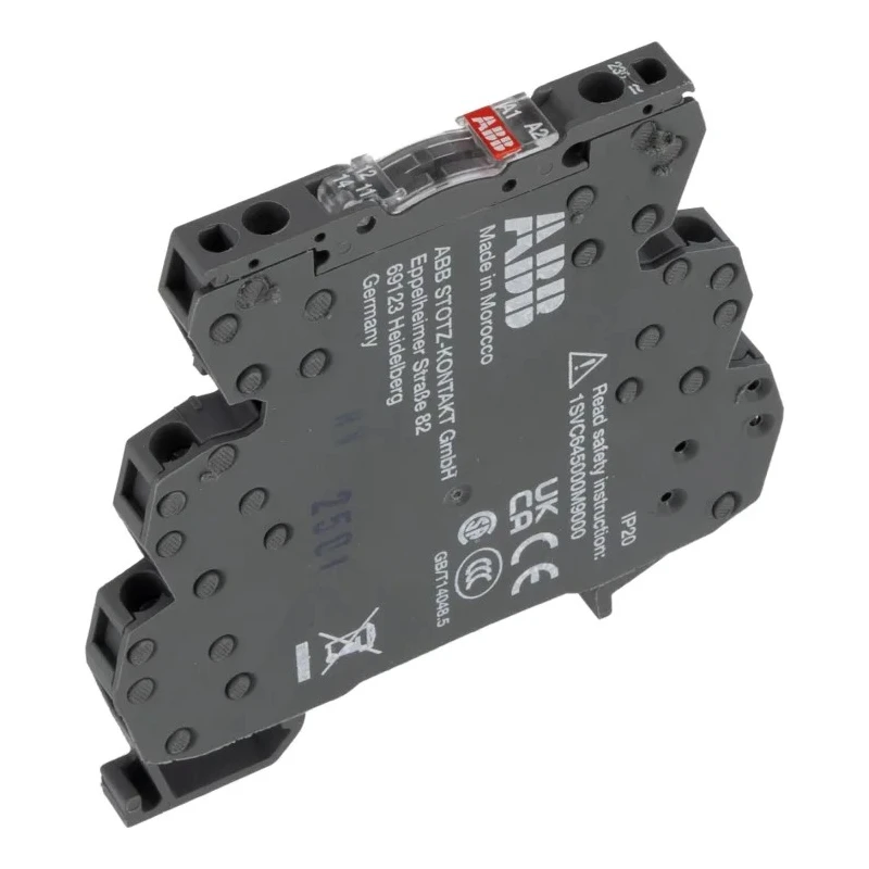 ABB R600 Series Electromechanical Interface Relay DIN Rail Mount 230V AC/DC Coil SPDT Contact 1SNA645004R0400 RB121-230VUC