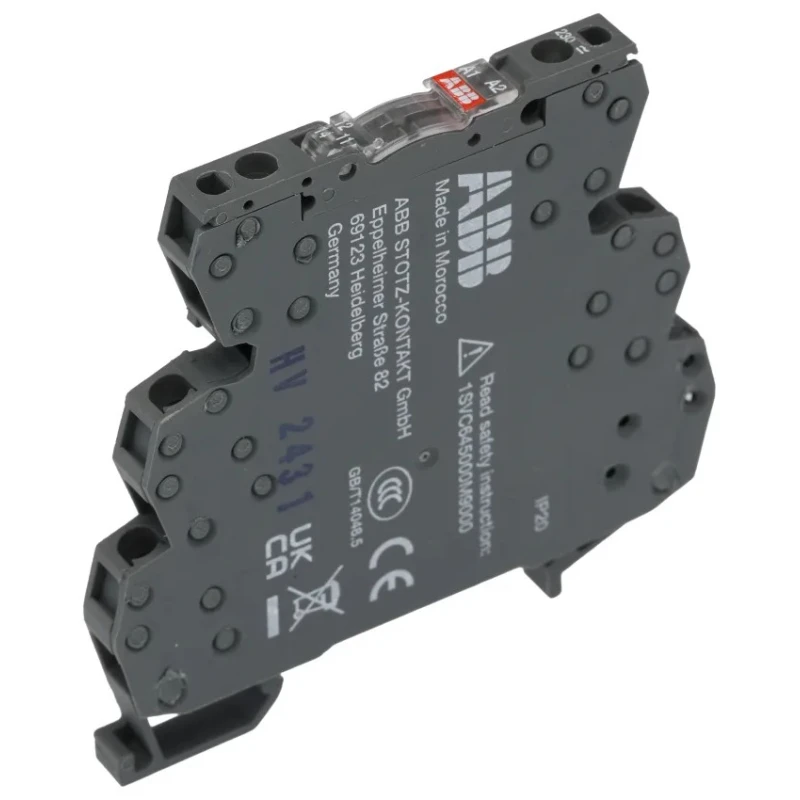 ABB Electromechanical Interface Relay R600 Series DIN Rail Mount 230V AC/DC Coil SPDT 6A 1SNA645008R1200 RB121G-230VUC