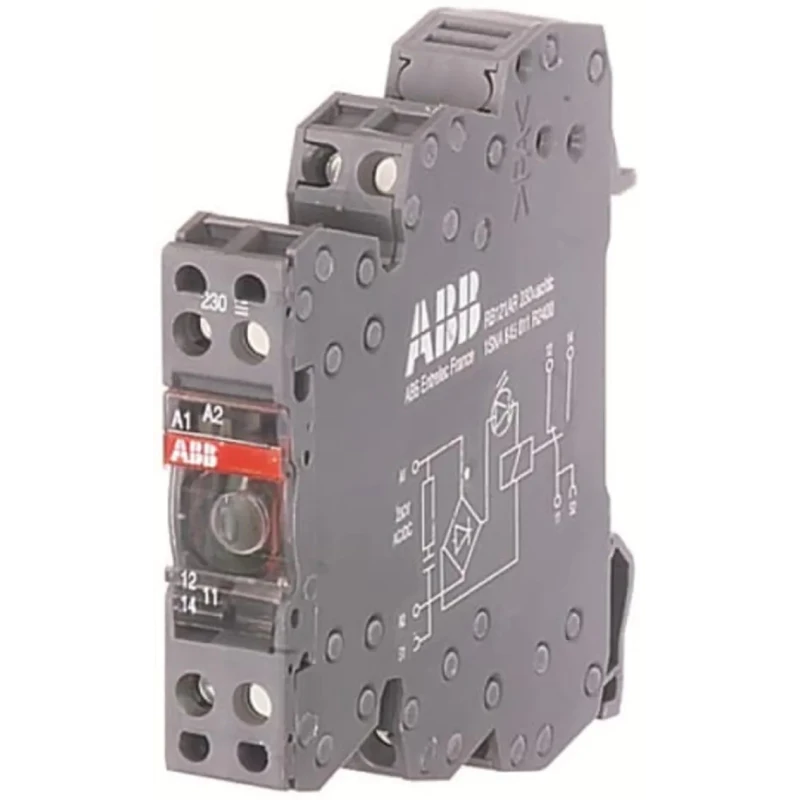 ABB R600 Series Electromechanical Interface Relay, DIN Rail Mount, 230V AC/DC Coil, DPDT 1SNA645013R2600 RB122G-230VUC