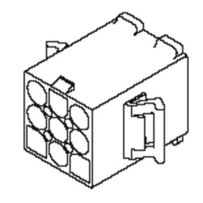 Molex Standard .093" Male Connector Housing, 6.7 mm Pitch, 12 Way, 3 Row Straight 39-03-6122