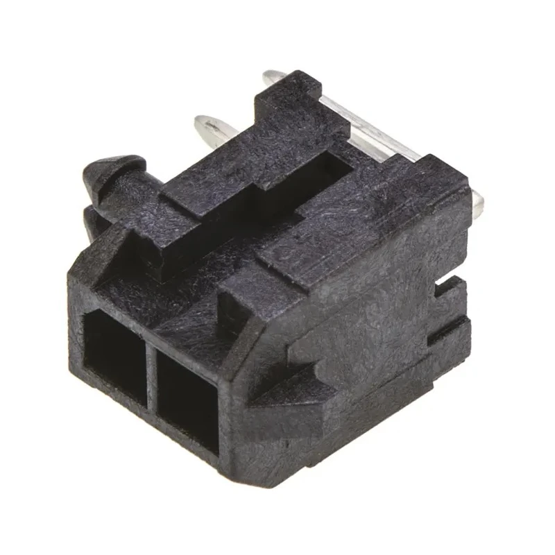 Molex Micro-Fit 3.0 Series Right Angle Through Hole PCB Header, 2 Contacts, 3 mm Pitch, 2 Row, Shrouded 43045-0201