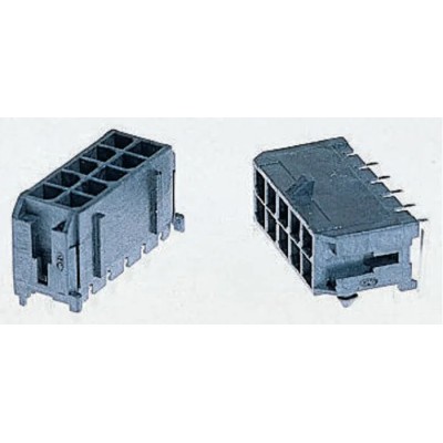 Molex Micro-Fit 3.0 Series Straight Through Hole PCB Header, 2 Contact(s), 3 mm Pitch, 2 Row, Shrouded 43045-0214