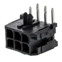Molex Micro-Fit 3.0 Series Right Angle Through Hole PCB Header, 6 Contact(s), 3 mm Pitch, 2 Row, Shrouded 43045-0601