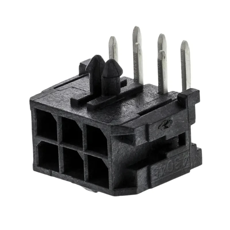 Molex Micro-Fit 3.0 Series Right Angle Through Hole PCB Header, 6 Contact(s), 3 mm Pitch, 2 Row, Shrouded 43045-0601
