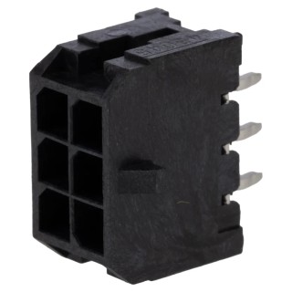 Molex Micro-Fit 3.0 Series Straight Through Hole PCB Header 6 Contacts 3 mm Pitch 2 Row Shrouded 43045-0625