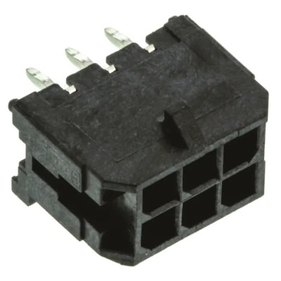 Molex Micro-Fit 3.0 Series Straight Through Hole PCB Header 6 Contact 3 mm Pitch 2 Row Shrouded 43045-0613