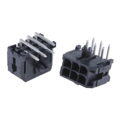 Molex Micro-Fit 3.0 Series Right Angle Through Hole PCB Header 6 Contact 3 mm Pitch 2 Row Shrouded 43045-0602