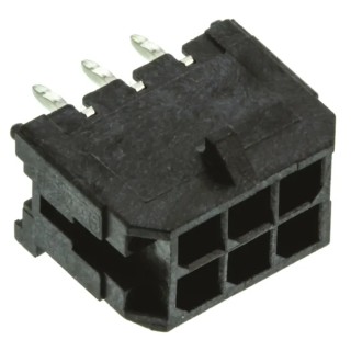 Molex Micro-Fit 3.0 Series Vertical Through Hole PCB Header, 6 Contacts, 3 mm Pitch, 2 Row, Shrouded 43045-0614