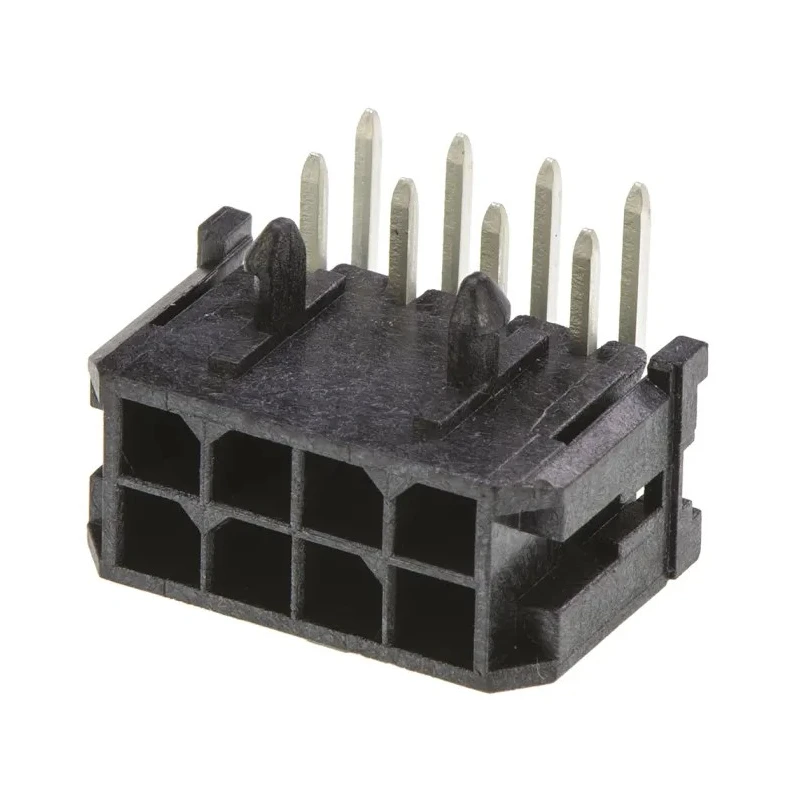 Wurth Elektronik Micro-Fit 3.0 Series Right Angle Through Hole PCB Header 8 Contacts 3 mm Pitch 2 Rows Shrouded 43045-0802