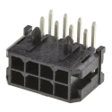 Molex Micro-Fit 3.0 Series Right Angle Through Hole PCB Header, 8 Contact, 3 mm Pitch, 2 Row, Shrouded 43045-0802