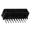 Molex Micro-Fit 3.0 Series Right Angle Through Hole Shrouded PCB Header, 18 Contacts, 3 mm Pitch, 2 Row, Brass 43045-1800