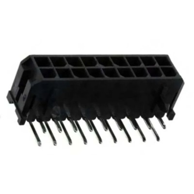 Molex Micro-Fit 3.0 Series Right Angle Through Hole Shrouded PCB Header, 18 Contacts, 3 mm Pitch, 2 Row, Brass 43045-1800