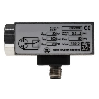 RS PRO Electromechanical Pneumatic Pressure Switch 0.5 bar to 8 bar 30V IP67 136-6271