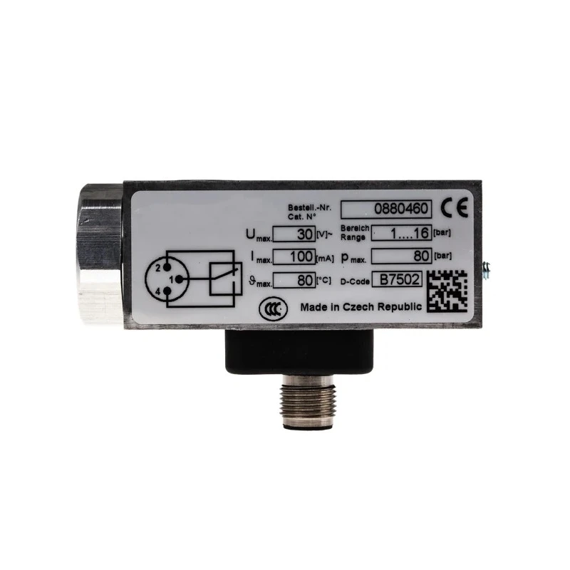 RS PRO Pneumatic Electromechanical Pressure Switch 30V, IP67 Protection, 1 bar to 16 bar Operating Range 136-6273