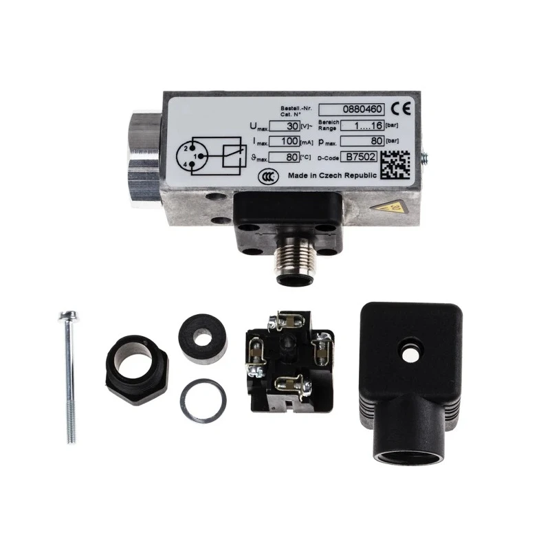 RS PRO Pneumatic Electromechanical Pressure Switch 30V, IP67 Protection, 1 bar to 16 bar Operating Range 136-6273