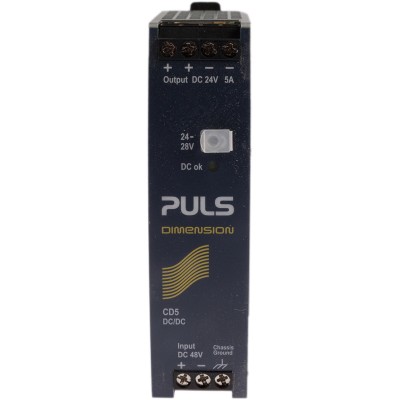 PULS DIMENSION-CD DC/DC Converter, 24V DC Output, 5 A, 48V-60V DC Input, DIN Rail Mount, 120 W, 70 °C Operating CD5.242
