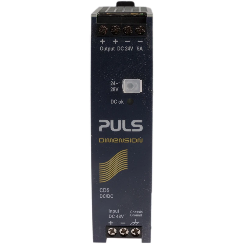 PULS DIMENSION-CD DC/DC Converter, 24V DC Output, 5 A, 48V-60V DC Input, DIN Rail Mount, 120 W, 70 °C Operating CD5.242