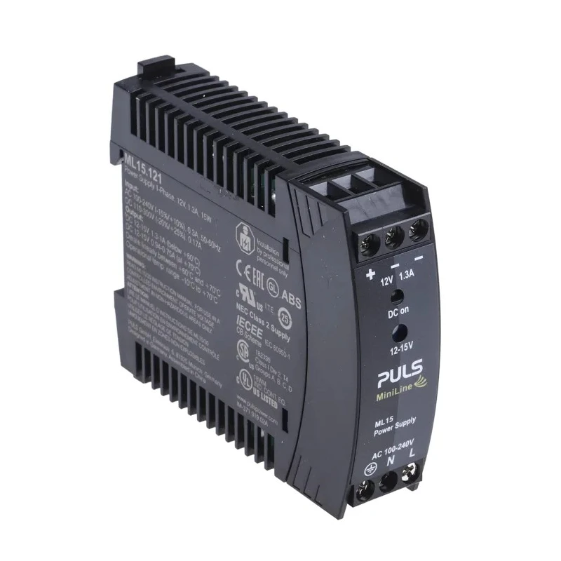 ABB PULS MiniLine Switched Mode DIN Rail Power Supply 240V AC Input 15V DC, 1.3 A Output, 15W ML15.121