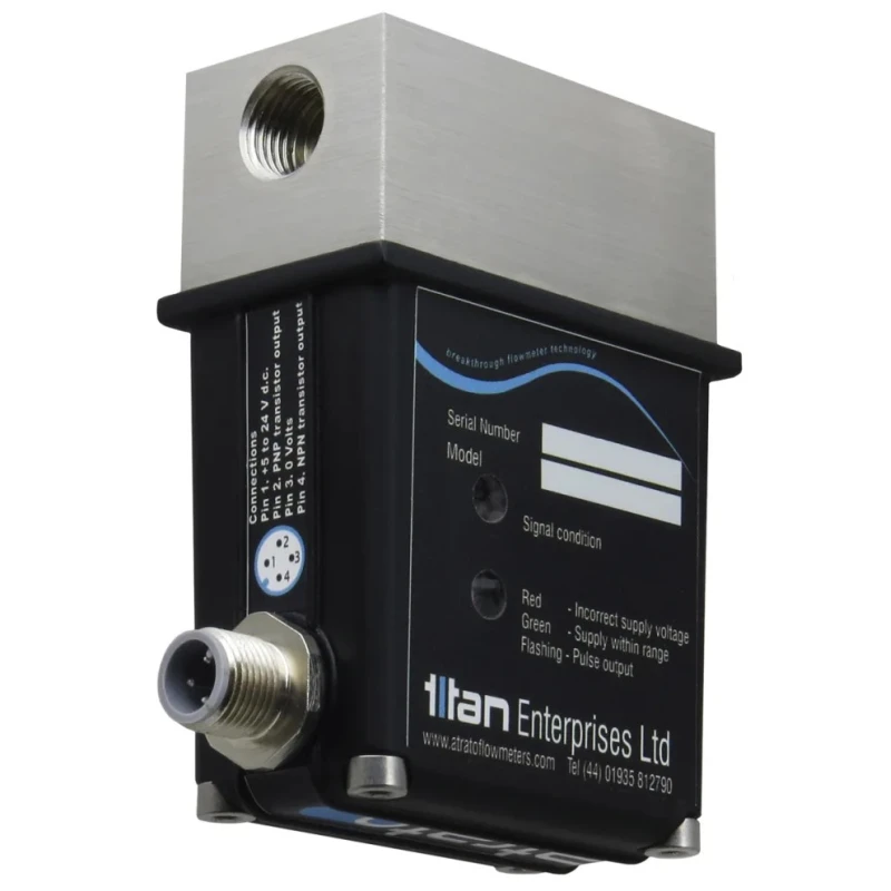 Atrato Atrato Series Ultrasonic Flow Meter 0.03L/min to 5L/min, 1/4 in BSP, NPT, 316 Stainless Steel Body, Model 74P-VQB-O-RS