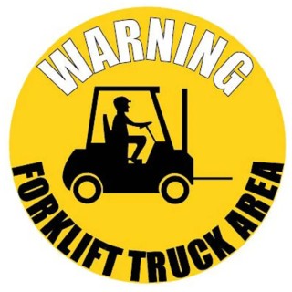 RS PRO Vinyl Hazard & Warning Label Warning Forklift Truck Area 50mm x 5mm English 136-6408