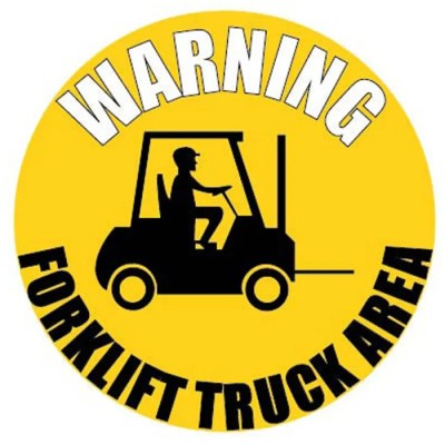 RS PRO Vinyl Hazard & Warning Label Warning Forklift Truck Area 50mm x 5mm English 136-6408