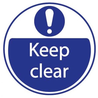 RS PRO Vinyl Mandatory Sign Keep Clear Sign English Text 50mm Height 5mm Width 136-6409